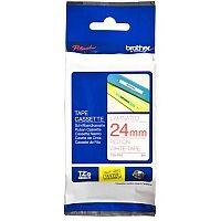 Brother P-touch TZe-252 24mm x 8m Red On White Laminated Labelling Tape