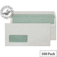 Purely Environmental DL White Wallet SS Window Natural Envelopes (Pack of 500) Purely Environmental DL White Wallet SS Window Natural Envelopes (Pack of 500)