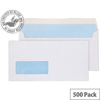 Purely Everyday DL White Wallet Window Envelopes 100gsm Pack of 500 Purely Everyday DL White Wallet Window Envelopes 100gsm Pack of 500