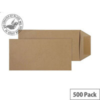 Purely Everyday Manilla DL+ Pocket Self Seal Envelopes 80gsm Pack of 500 Purely Everyday Manilla DL+ Pocket Self Seal Envelopes 80gsm Pack of 500
