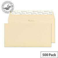 Blake DL Cream Premium Business Wallet Wove Vellum Envelopes 120gsm Pack of 500 Blake DL Cream Premium Business Wallet Wove Vellum Envelopes 120gsm Pack of 500