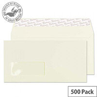 Blake Oyster DL Premium Business Wallet Window Wove 120gsm Pack of 500 Blake Oyster DL Premium Business Wallet Window Wove 120gsm Pack of 500