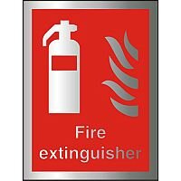 Brushed Aluminium Comp Sign 150x200 1.5mm Fire Extinguisher Self Adhesive Brushed Aluminium Comp Sign 150x200 1.5mm Fire Extinguisher Self Adhesive