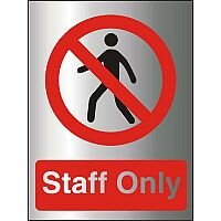 Brushed Aluminium Composite Sign Staff Only 150x200 1.5mm Aluminium with S/A Backing Brushed Aluminium Composite Sign Staff Only 150x200 1.5mm Aluminium with S/A Backing