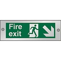 Clear Sign 300x100 5mm Fire Exit Man Running Arrow Pointing Down Right Clear Sign 300x100 5mm Fire Exit Man Running Arrow Pointing Down Right