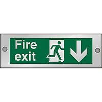 Clear Sign 300x100 5mm Fire Exit Man Running Right & Arrow Pointing Down Clear Sign 300x100 5mm Fire Exit Man Running Right & Arrow Pointing Down