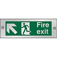 Clear Sign 300x100 5mm Fire Exit Man Running Arrow Pointing Up Left Clear Sign 300x100 5mm Fire Exit Man Running Arrow Pointing Up Left