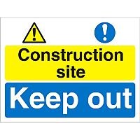 Construction Board 600x450 Safety Sign 3mm Construction Site Keep Out Construction Board 600x450 Safety Sign 3mm Construction Site Keep Out