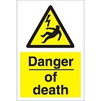 Construction Board 400x600 Safety Sign 3mm Foam PVC Danger of Death Construction Board 400x600 Safety Sign 3mm Foam PVC Danger of Death