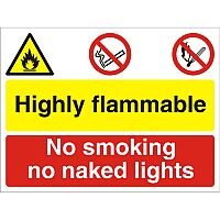 Construction Board 600x450 Safety Sign 4mm Highly Flammable No Smoking Construction Board 600x450 Safety Sign 4mm Highly Flammable No Smoking
