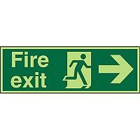 Photolum Sign 2mm 300x100 Fire Exit Man Running & Arrow Pointing Right Photolum Sign 2mm 300x100 Fire Exit Man Running & Arrow Pointing Right