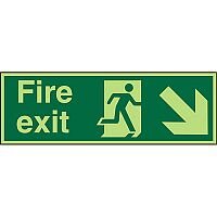 Photolum Signs 450x150 Fire Exit Man Running Arrow Pointing Down Right Photolum Signs 450x150 Fire Exit Man Running Arrow Pointing Down Right