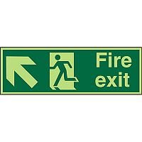 Photolum Sign 2mm 450x150 Fire Exit Man Running Arrow Pointing Up Left Photolum Sign 2mm 450x150 Fire Exit Man Running Arrow Pointing Up Left