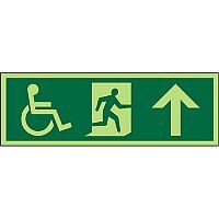 Photol Exit Sign 2mm Wheelchair Picto/Man Run Right Arrow Up Photol Exit Sign 2mm Wheelchair Picto/Man Run Right Arrow Up