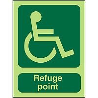 Photolum Sign 2mm 450x150 Wheel Chair Pictogram Refuge Point Photolum Sign 2mm 450x150 Wheel Chair Pictogram Refuge Point