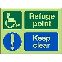Photol Exit Sign 2mm Wheelchair Pictogram/Refuge Point Keep Clear Photol Exit Sign 2mm Wheelchair Pictogram/Refuge Point Keep Clear