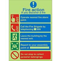 Photolum Sign 200x300 Fire Action If You Discover A Fire Self Adhesive Vinyl Photolum Sign 200x300 Fire Action If You Discover A Fire Self Adhesive Vinyl