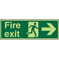 Photolum Sign 450x150 1mm Fire Exit Man Running & Arrow Pointing Right Photolum Sign 450x150 1mm Fire Exit Man Running & Arrow Pointing Right