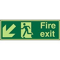 Photolum Signs 600x200 Fire Exit Man Running Arrow Pointing Down Left Self Adhesive Vinyl Photolum Signs 600x200 Fire Exit Man Running Arrow Pointing Down Left Self Adhesive Vinyl