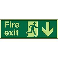 Photolum Signs 450x150 Fire Exit Man Running Right & Arrow Pointing Down Photolum Signs 450x150 Fire Exit Man Running Right & Arrow Pointing Down