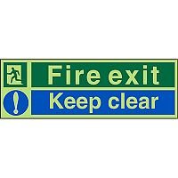 Photolum Safe Sign 600x200 1mm Plastic Fire Exit Keep Clear Photolum Safe Sign 600x200 1mm Plastic Fire Exit Keep Clear