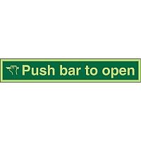 Photolum Safe Sign 600x100 Self Adhesive Vinyl Push Bar To Open Photolum Safe Sign 600x100 Self Adhesive Vinyl Push Bar To Open
