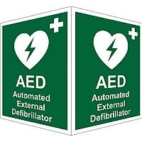 Protruding First Aid Sign 2 Faces 150x200 Each 1mm AED (External) Protruding First Aid Sign 2 Faces 150x200 Each 1mm AED (External)