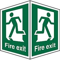 Safe Sign 200x300 Fire Exit Man Running Different Directions on Each Face Safe Sign 200x300 Fire Exit Man Running Different Directions on Each Face