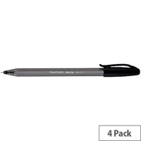 Paper Mate InkJoy 100 Fineliner Ballpoint Pen 1mm Tip Width 1mm Line Width Black Pack of 4 Paper Mate InkJoy 100 Fineliner Ballpoint Pen 1mm Tip Width 1mm Line Width Black Pack of 4