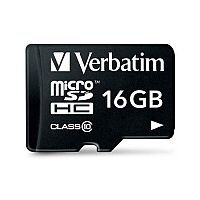 Verbatim Micro SDHC Card Including Adapter 16GB Black Ref 44082 Verbatim Micro SDHC Card Including Adapter 16GB Black Ref 44082