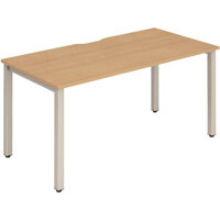 Evolve Plus Single Silver Frame Bench Desk W1400mm Beech