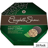 Elizabeth Shaw Mint Crisps Dark Chocolates Dark Individually Wrapped Pack of 28 Elizabeth Shaw Mint Crisps Dark Chocolates Dark Individually Wrapped Pack of 28