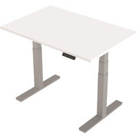1200x800mm Height Adjustable Rectangular Sit-Stand Desk White with Silver Frame 1200x800mm Height Adjustable Rectangular Sit-Stand Desk White with Silver Frame