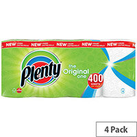 Plenty The Original One Double Kitchen Paper Towel Rolls 400 Sheets per Roll Pack of 4 Plenty The Original One Double Kitchen Paper Towel Rolls 400 Sheets per Roll Pack of 4