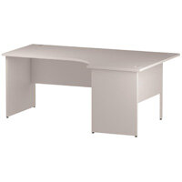 Impulse L-Shaped Right Hand Office Desk W1800xD1200/800xH730mm Panel End Legs White