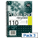 Pukka Pad A5 Wirebound Notebook Recycled Punched RCA5/110 Pack 3 Pukka Pad A5 Wirebound Notebook Recycled Punched RCA5/110 Pack 3