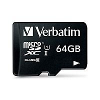 Verbatim Micro SDHC Card Including Adapter 64GB Black Ref 44084 Verbatim Micro SDHC Card Including Adapter 64GB Black Ref 44084