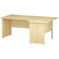 Impulse L-Shaped Right Hand Office Desk W1800xD1200/800xH730mm Panel End Legs Maple