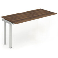 Evolve Plus Single Extension Kit For Silver Frame Bench Desk W1600mm Walnut