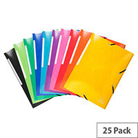 Iderama Maxi Capacity A4 425g/m2 3-Flap Folder with Elastic Straps Assorted Colours Pack of 25 Iderama Maxi Capacity A4 425g/m2 3-Flap Folder with Elastic Straps Assorted Colours Pack of 25
