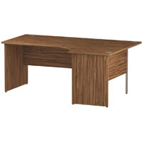 Impulse L-Shaped Right Hand Office Desk W1800xD1200/800xH730mm Panel End Legs Walnut