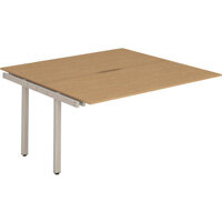 Evolve Plus B2B Extension Kit For Silver Frame Bench Desk W1400mm Oak