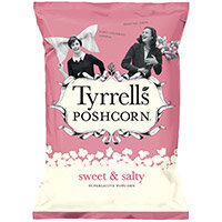 Tyrrells Sweet & Salted Popcorn 80g Ref 701950 Pack of 12 Tyrrells Sweet & Salted Popcorn 80g Ref 701950 Pack of 12