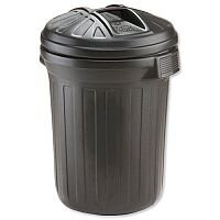 Strata Refuse Bin Secure Push-On Lid 80 Litre Dustbin Black - Hardwearing and durable plastic - Suitable for both indoor and outdoor use Strata Refuse Bin Secure Push-On Lid 80 Litre Dustbin Black - Hardwearing and durable plastic - Suitable for both indoor and outdoor use
