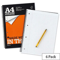 Silvine A4 Notebook Perforated Punched Ruled 160 Pages Pack 6 Silvine A4 Notebook Perforated Punched Ruled 160 Pages Pack 6
