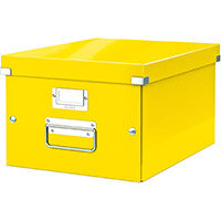 Leitz Click & Store Collapsible Storage Box Medium For A4 Yellow Ref 60440054 Leitz Click & Store Collapsible Storage Box Medium For A4 Yellow Ref 60440054