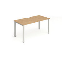 Evolve Plus Single Silver Frame Bench Desk W1200mm Beech
