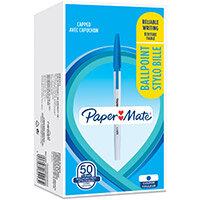 Paper Mate Ball Point Pen 1.0mm Capped Blue Ref 2084413 (Box 50) Paper Mate Ball Point Pen 1.0mm Capped Blue Ref 2084413 (Box 50)
