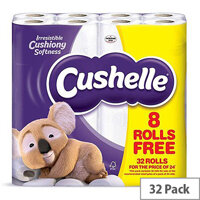 Cushelle White Toilet Paper Tissue Rolls 2 Ply 180 Sheets Per Roll Pack of 32 Rolls Cushelle White Toilet Paper Tissue Rolls 2 Ply 180 Sheets Per Roll Pack of 32 Rolls