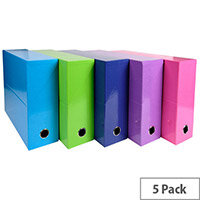 Iderama A4 90mm Spine Transfer File Assorted Colours Pack of 5 Iderama A4 90mm Spine Transfer File Assorted Colours Pack of 5